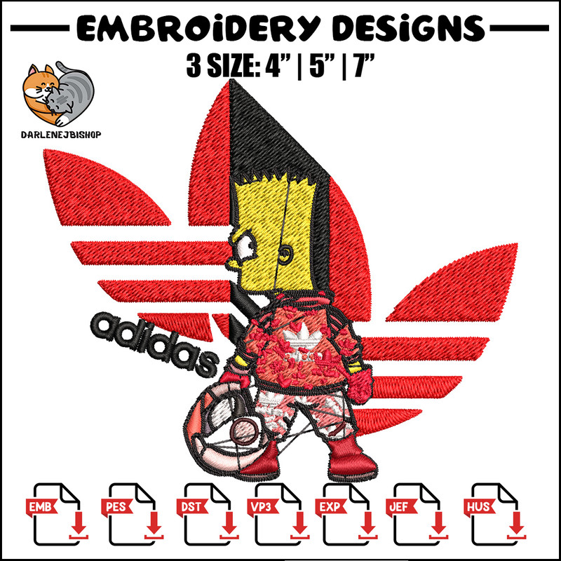 Bart racer adidas Embroidery Design, Adidas Embroidery, Brand Embroidery, Embroidery File, Logo shirt, Digital download.jpg