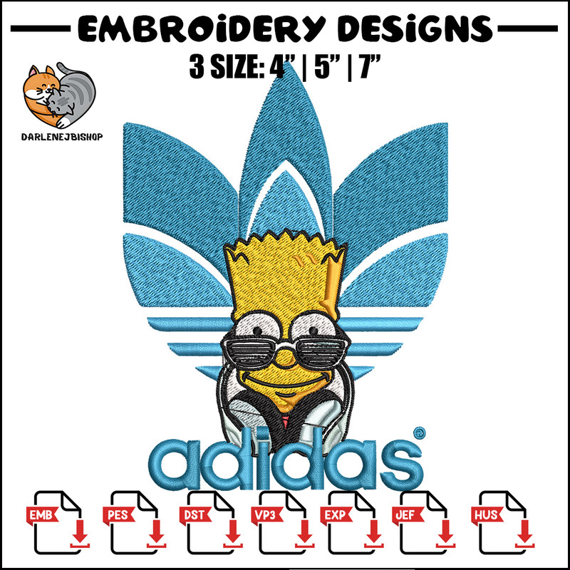 Bart simpson adidas Embroidery Design,Adidas Embroidery, Brand Embroidery, Embroidery File, Logo shirt, Digital download.jpg