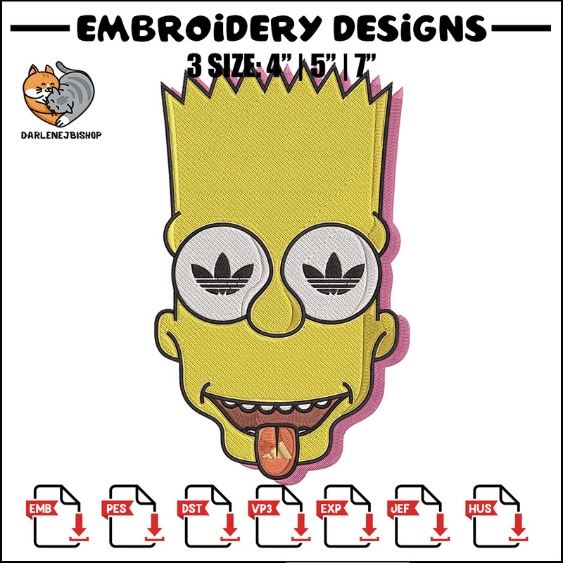 Bart x adidas Embroidery Design, Simpson Embroidery, Embroidery File, Adidas Embroidery, Anime shirt, Digital download.jpg