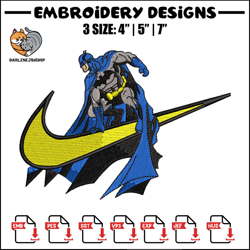 Batman Nike Logo embroidery design, Batman embroidery, Nike design, Logo shirt, movie shirt, digital download.jpg