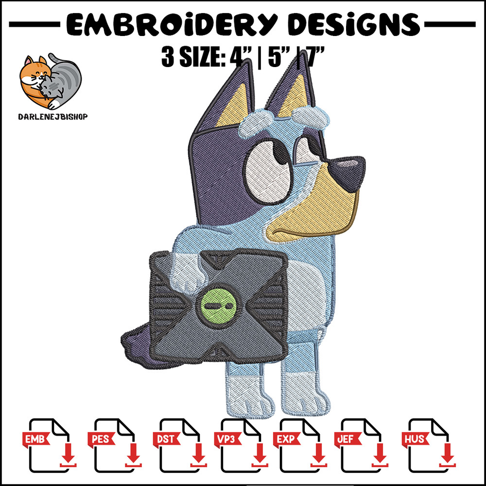 Bluey cartoon Embroidery, Bluey Embroidery, Embroidery File, cartoon design, cartoon shirt, Digital download..jpg