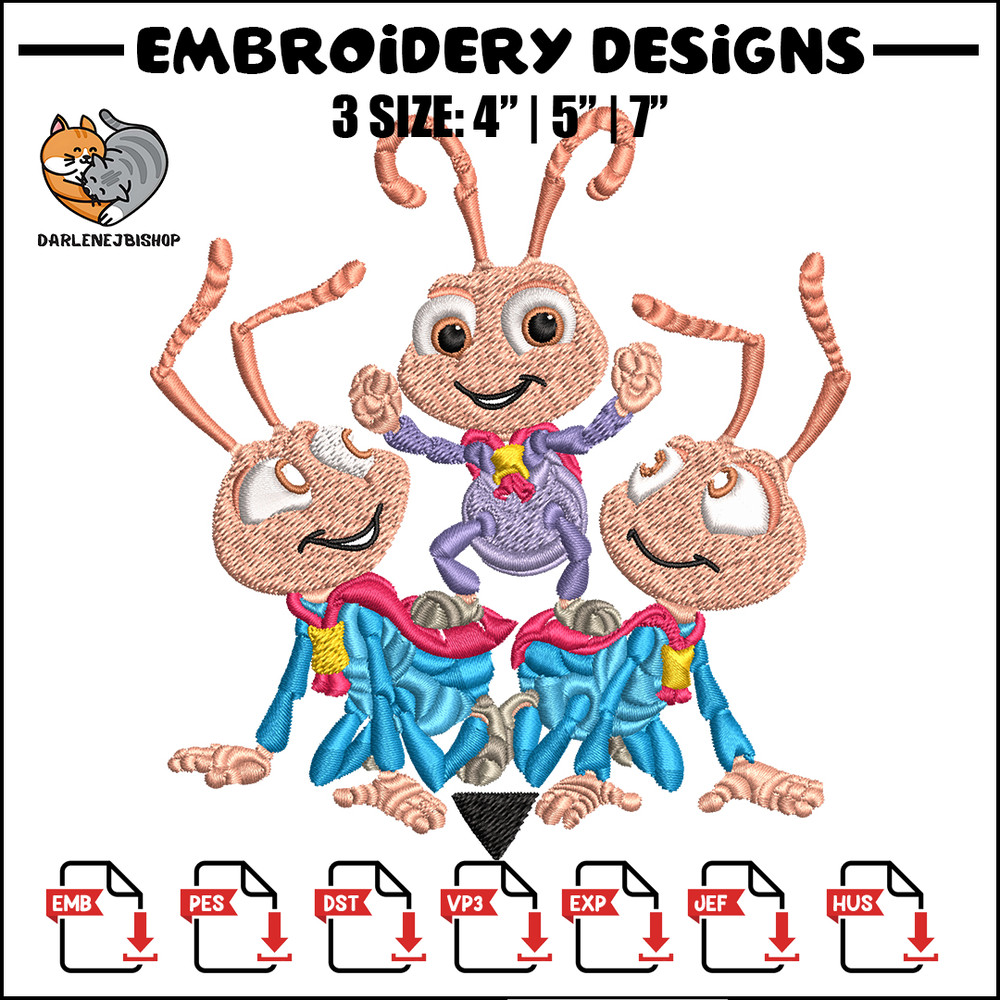 Bug's Life logo Embroidery design, Bug's Life logo Embroidery, cartoon design, Embroidery File, Digital download..jpg