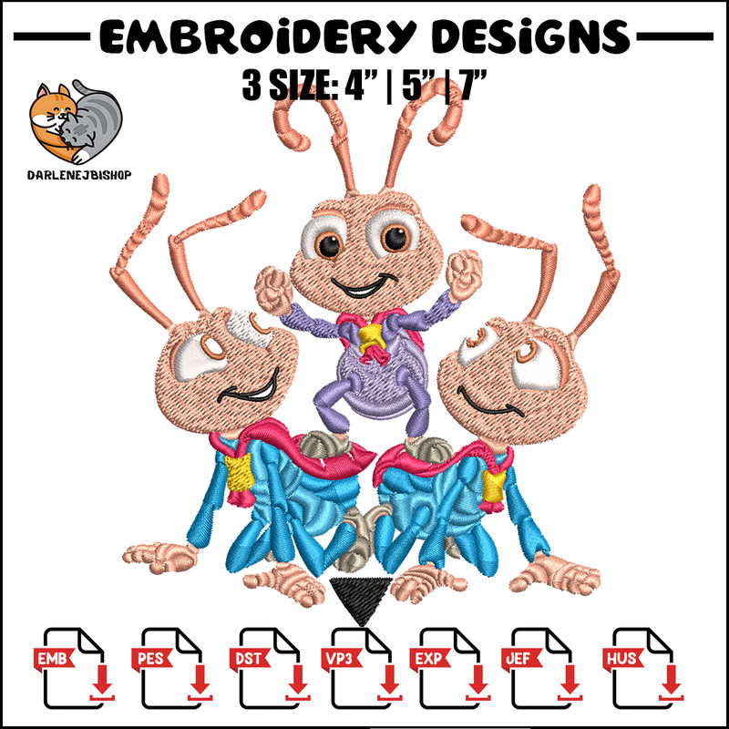 Bug's Life logo Embroidery design, Bug's Life logo Embroidery, cartoon design, Embroidery File, Digital download..jpg