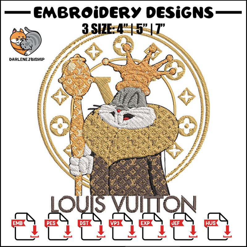 Bunny cartoon lv Embroidery Design, Lv Embroidery, Embroidery File, Brand Embroidery, Logo shirt, Digital download.jpg