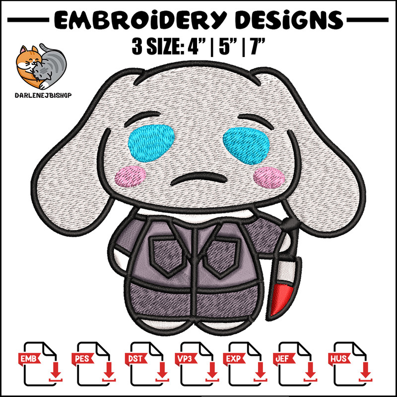 Bunny horror cartoon Embroidery design, Bunny horror Embroidery, logo design, Embroidery File, Instant download..jpg