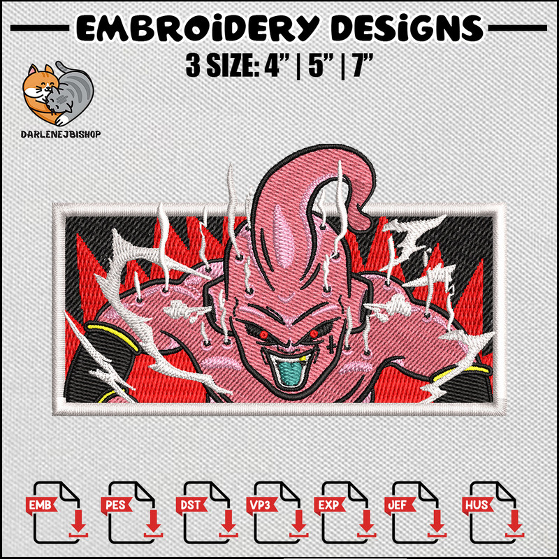 Buu box embroidery design, Dragonball embroidery, Anime design, Anime embroidery, Embroidery shirt, Digital download.jpg