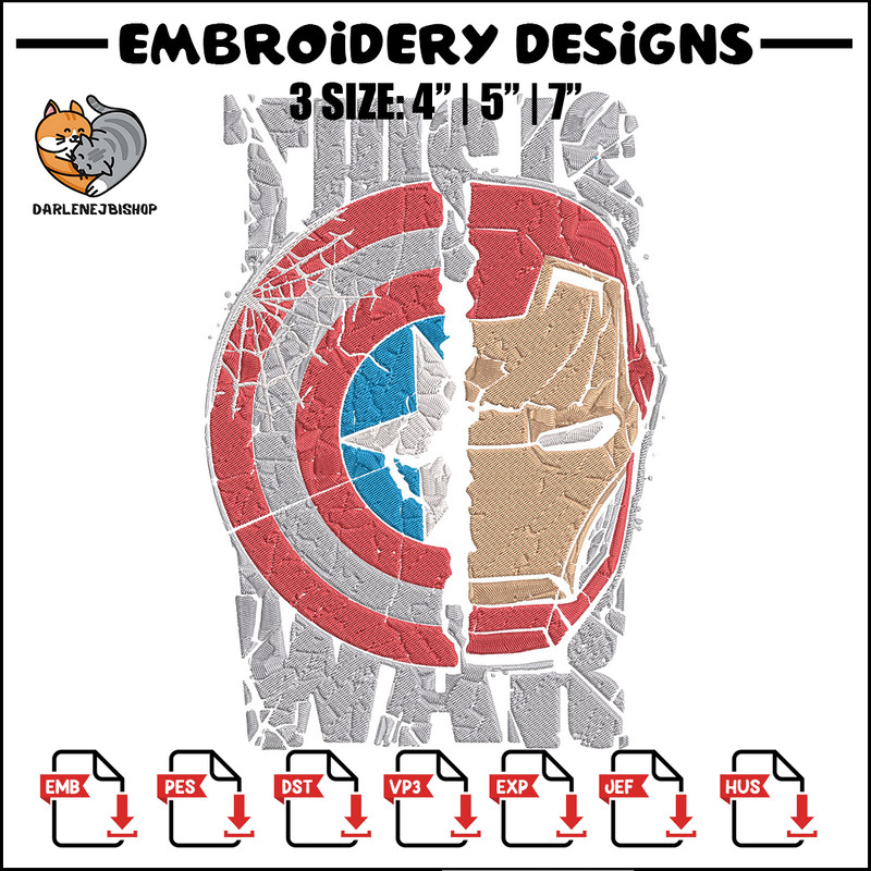 Captain x iron man Embroidery Design, Marvel Embroidery, Embroidery File, Anime Embroidery, Anime shirt,Digital download.jpg