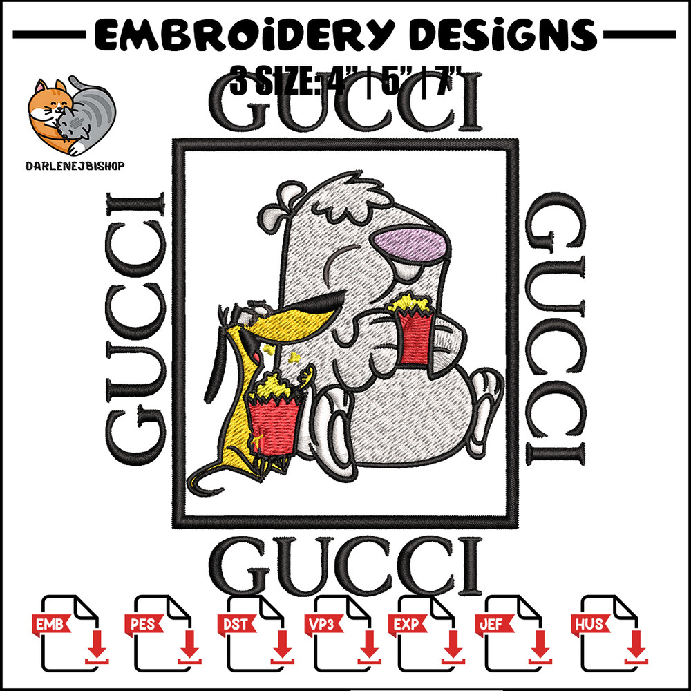 Cartoon Gucci Embroidery design, Cartoon Gucci Embroidery, cartoon design, Embroidery File, Gucci logo, Instant download.jpg