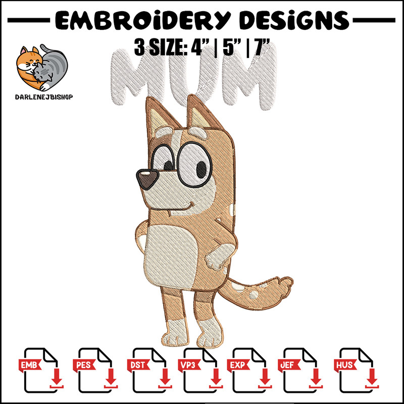 Chilli Heeler Embroidery, Bluey Cartoon Embroidery, cartoon Embroidery, Embroidery File, cartoon shirt, digital download.jpg
