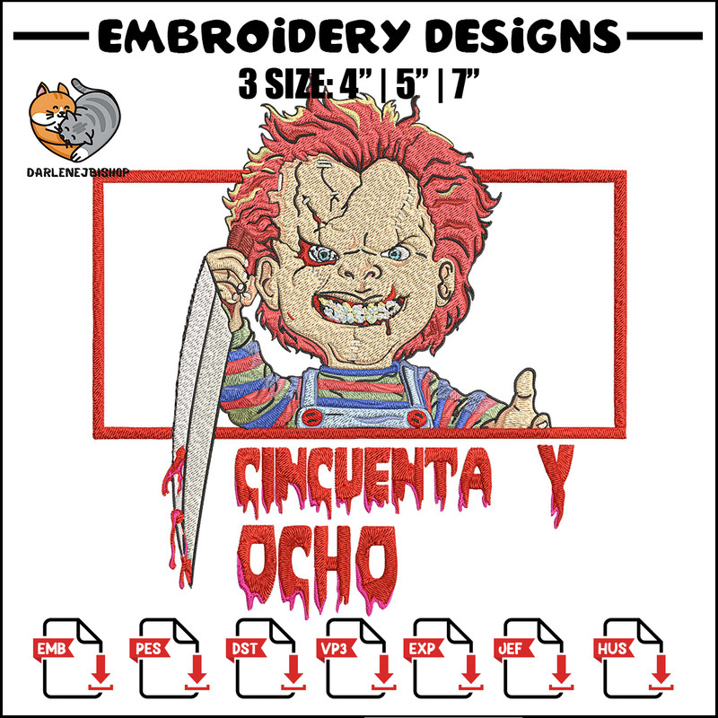 Chucky box Embroidery Design, Horror Embroidery, Embroidery File, Anime Embroidery, Anime shirt, Digital download.jpg