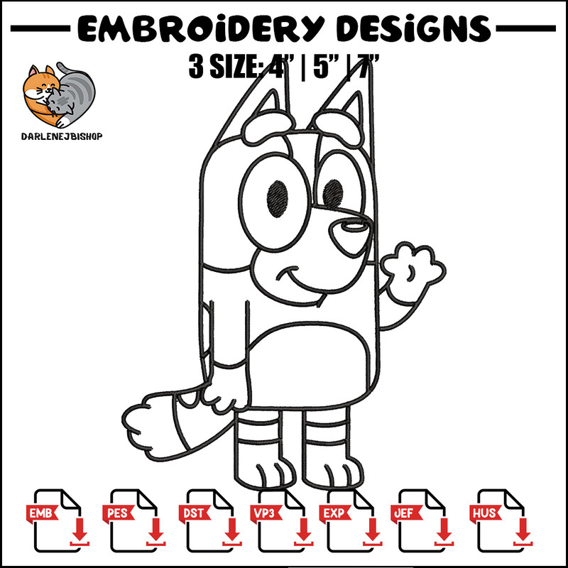 Dad Bluey Coloring Pages Embroidery, Bluey Embroidery, Embroidery File, cartoon design, cartoon shirt, Digital download..jpg