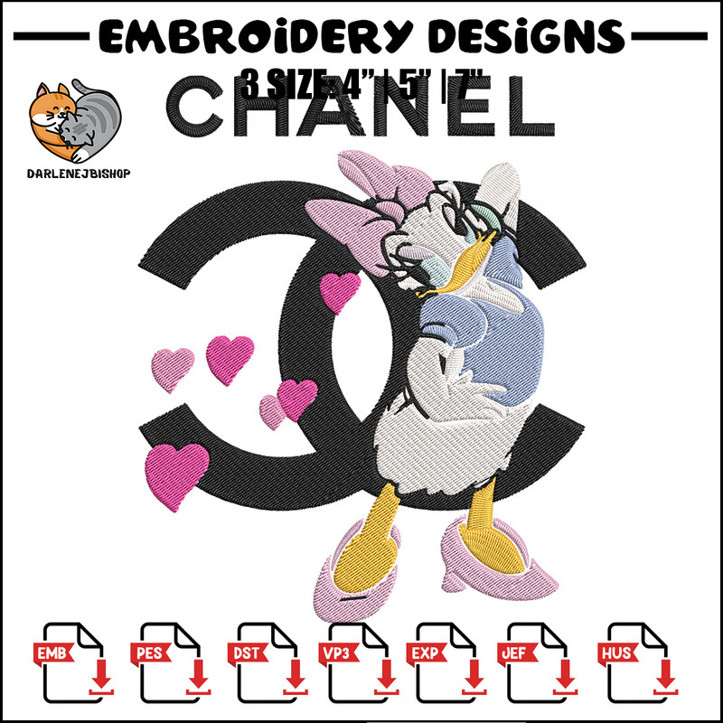 Daisy duck x chanel Embroidery Design, Chanel Embroidery, Embroidery File, Anime Embroidery,Anime shirt,Digital download.jpg