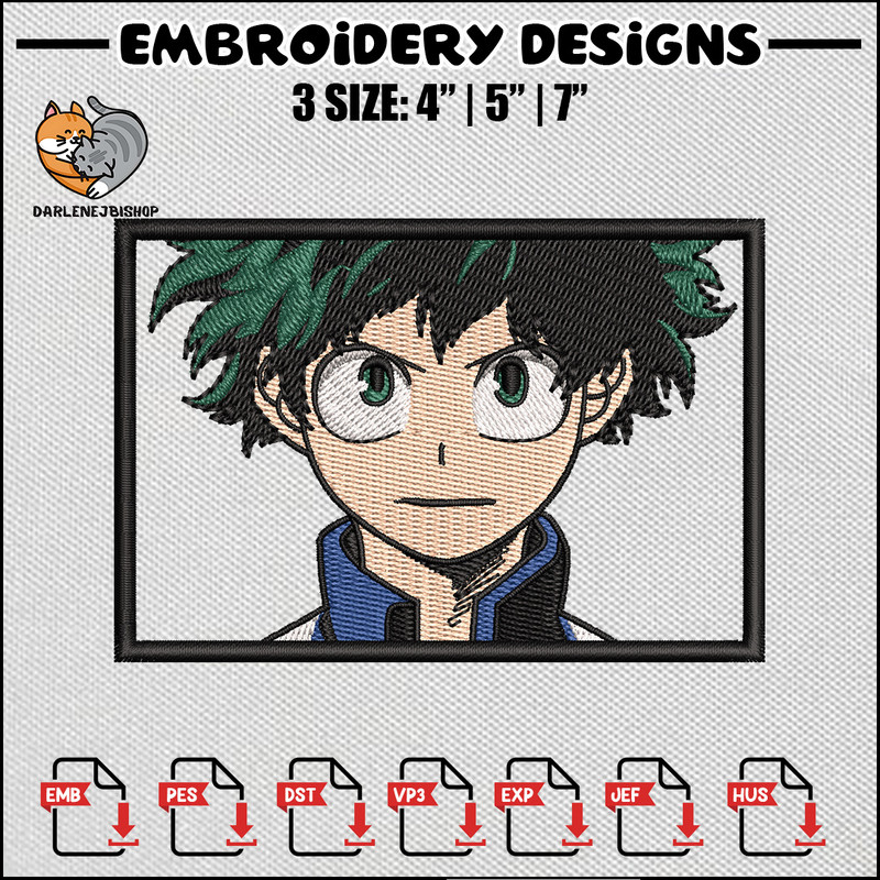 Deku frame embroidery design, Mha embroidery, Anime design, Anime embroidery, Embroidery shirt, Digital download.jpg