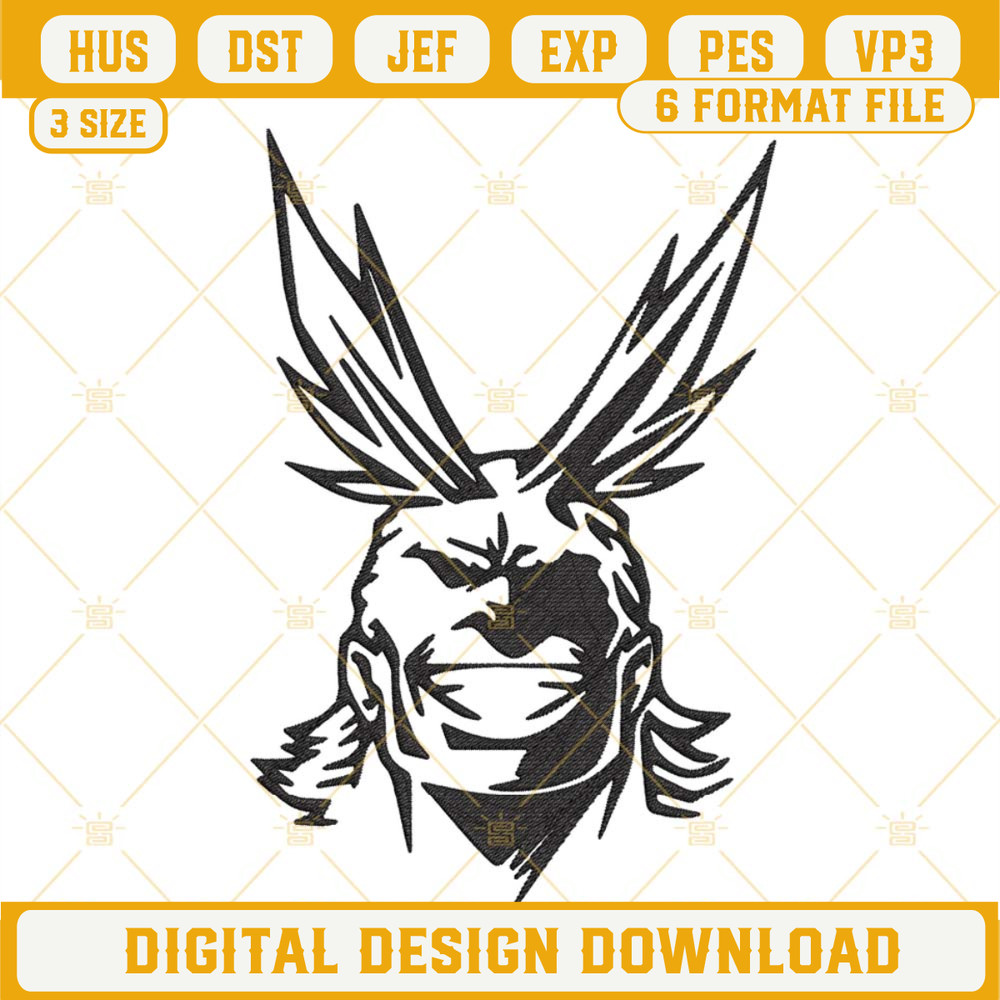 All Might Embroidery Design, My Hero Academy Embroidery Files Download.jpg
