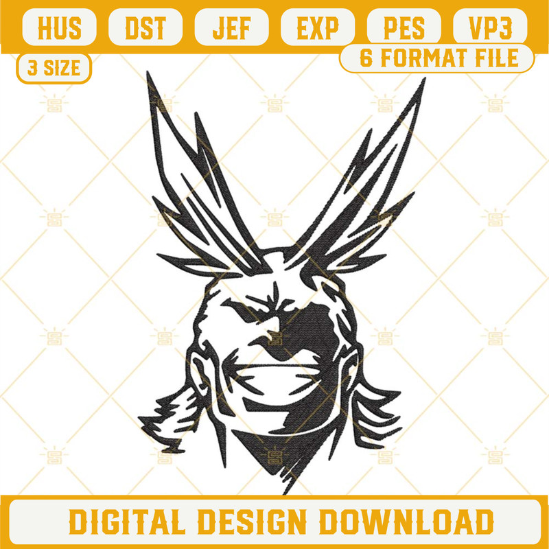 All Might Embroidery Design, My Hero Academy Embroidery Files Download.jpg