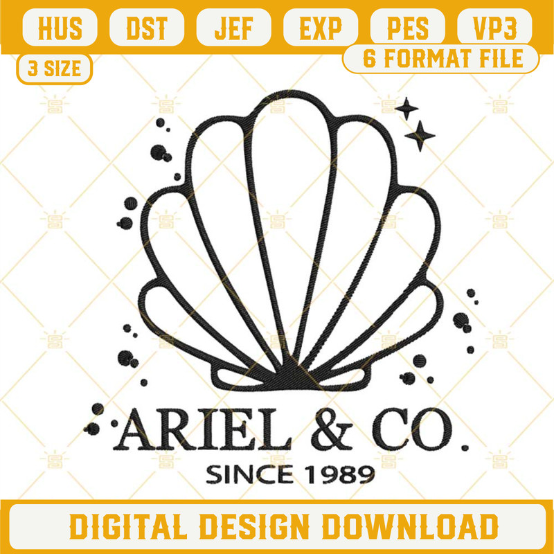 Ariel And Co Since 1989 Embroidery Designs, The Little Mermaid Embroidery Files.jpg