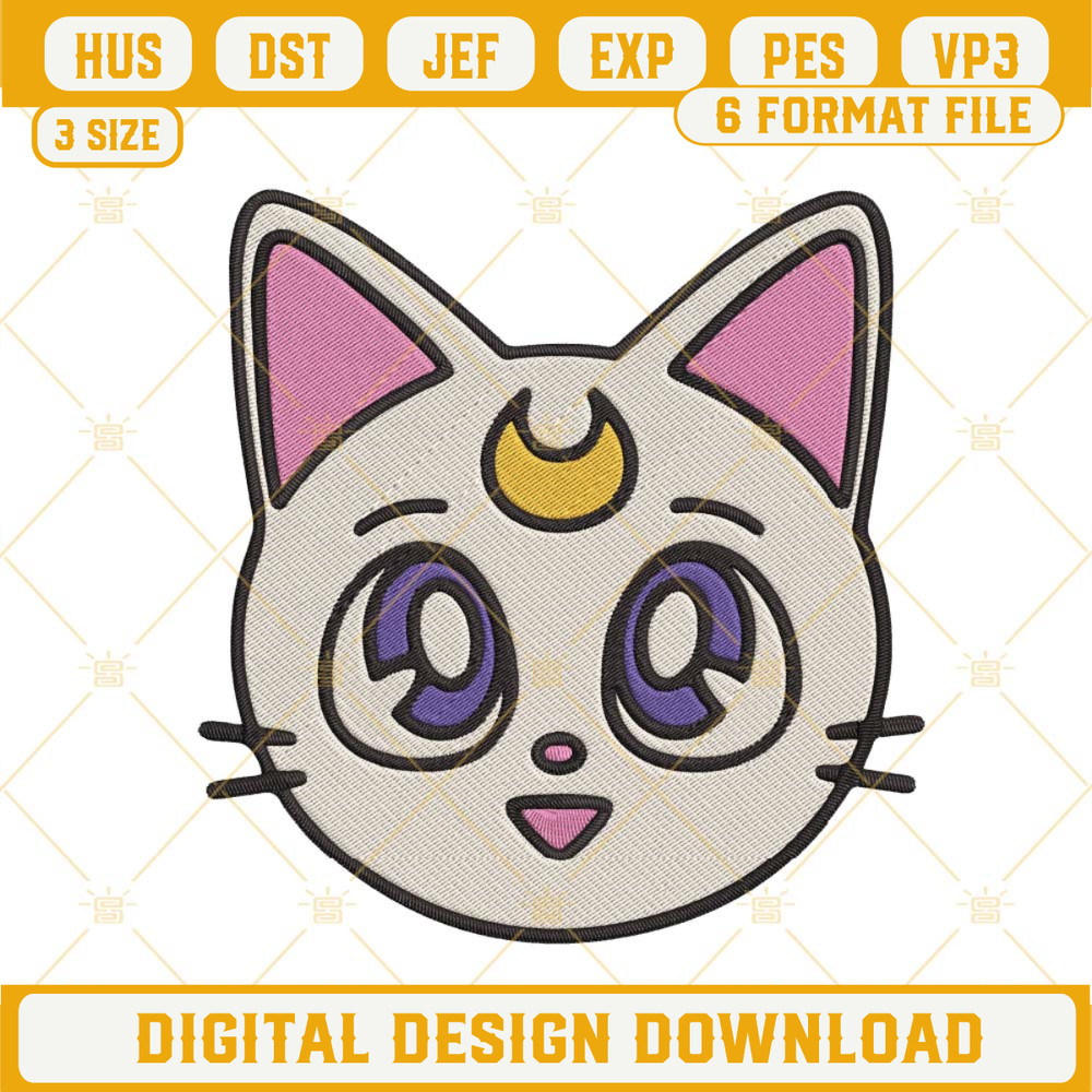 Artemis Sailor Moon Embroidery Files, Anime Embroidery Designs Digital Download.jpg