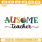 Ausome Teacher Embroidery Designs, Autism Awareness Embroidery Files Digital Download.jpg