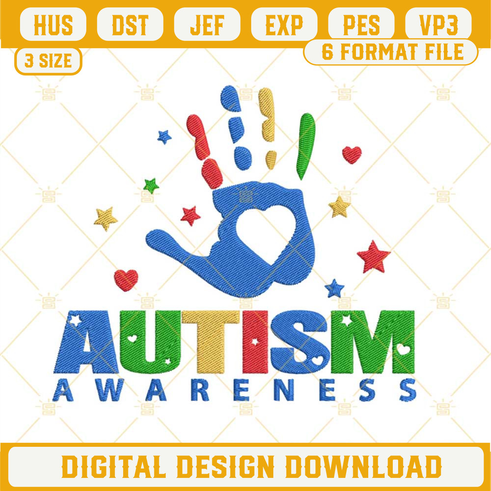 Autism Awareness Handprint Machine Embroidery Design Files.jpg