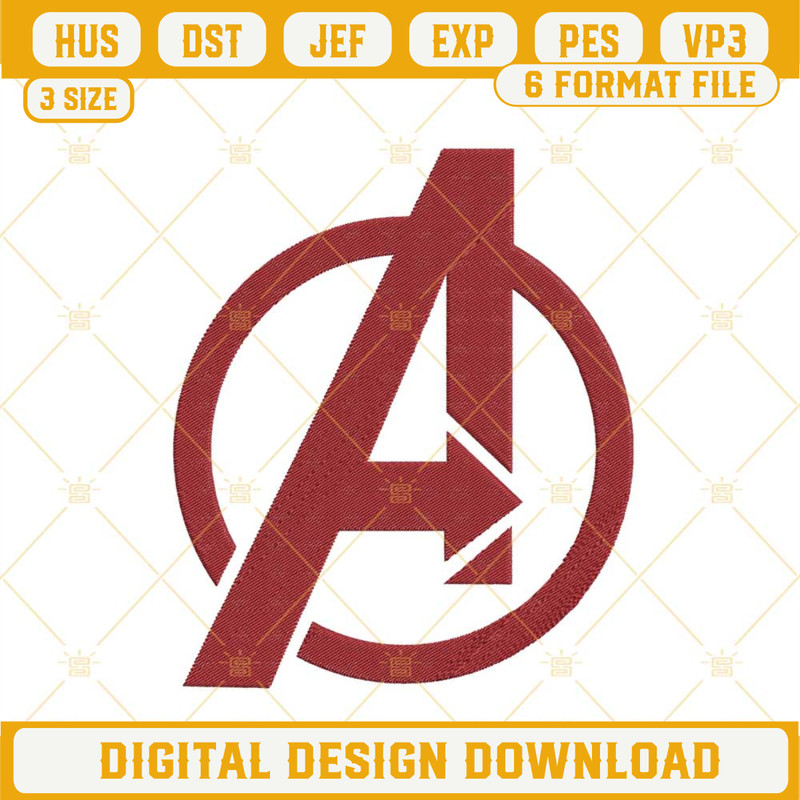 Avengers Logo Embroidery Designs, Marvel Comics Machine Embroidery Files.jpg