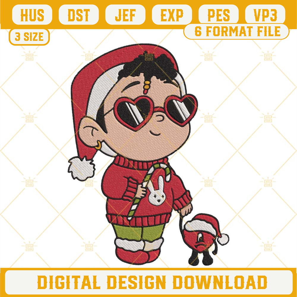 Baby Bad Bunny Christmas Embroidery Design File.jpg