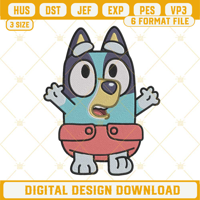 Baby Bandit Heeler Embroidery Design, Bluey Embroidery File Instant Download.jpg