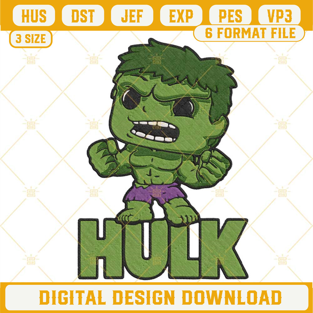 Baby Hulk Embroidery Designs, Avengers Hero Machine Embroidery Files.jpg
