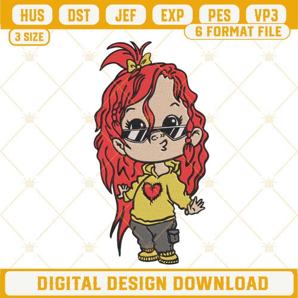 Baby Karol G Red Hair Machine Embroidery Designs.jpg