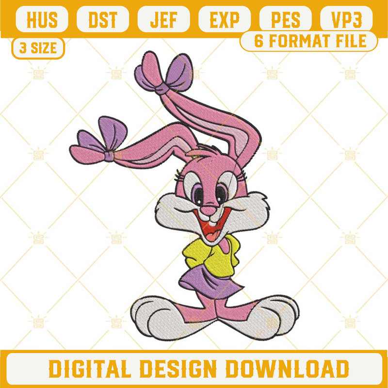 Baby Lola Bunny Embroidery Design, Baby Looney Tunes Embroidery File.jpg