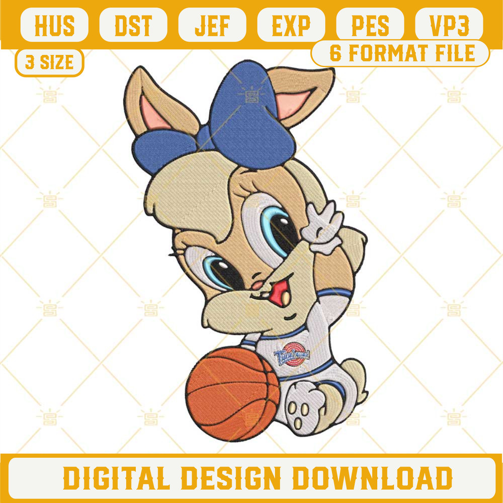 Baby Lola Bunny Embroidery Designs, Baby Space Jam Machine Embroidery Design.jpg