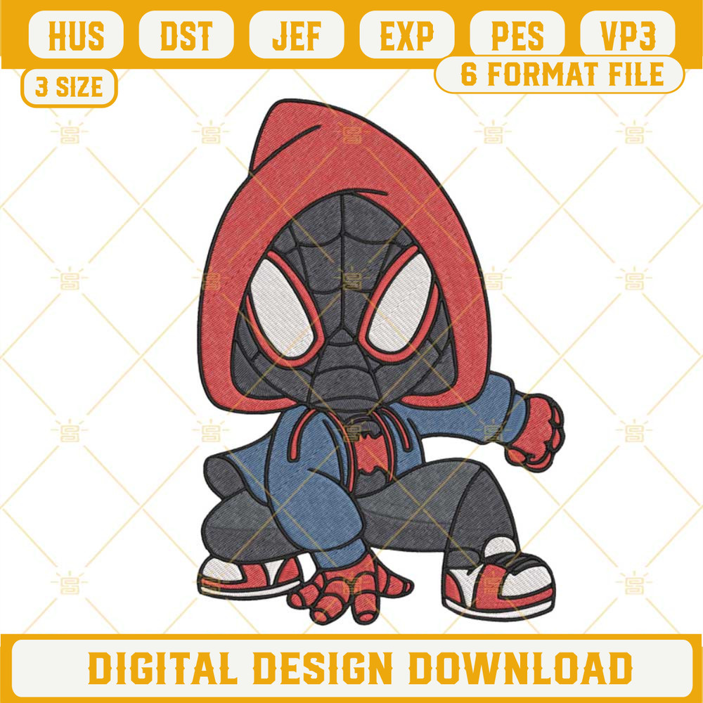 Baby Miles Morales Embroidery Designs, Spider Man Machine Embroidery Files.jpg