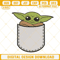 Baby Yoda In Pocket Embroidery Designs, Star Wars Embroidery Pattern Files For Shirt.jpg