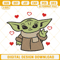 Baby Yoda With Heart Embroidery File, Star Wars Valentines Embroidery Design.jpg