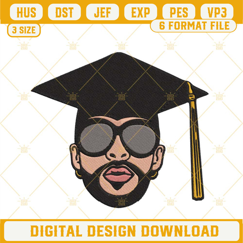 Bad Bunny Graduation Machine Embroidery Design Files.jpg