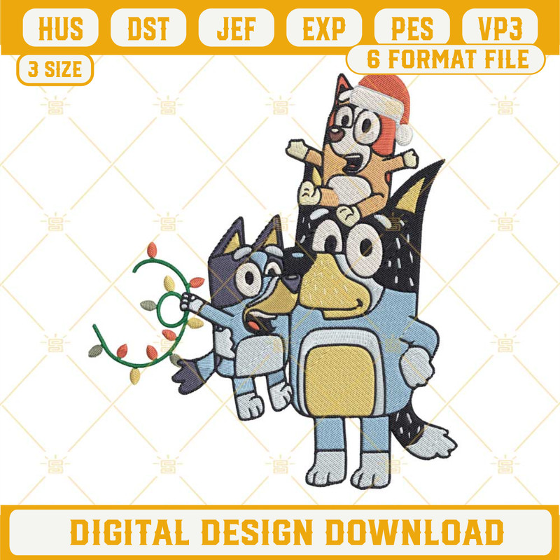 Bandit Bluey And Bingo Christmas Lights Embroidery Design Files.jpg