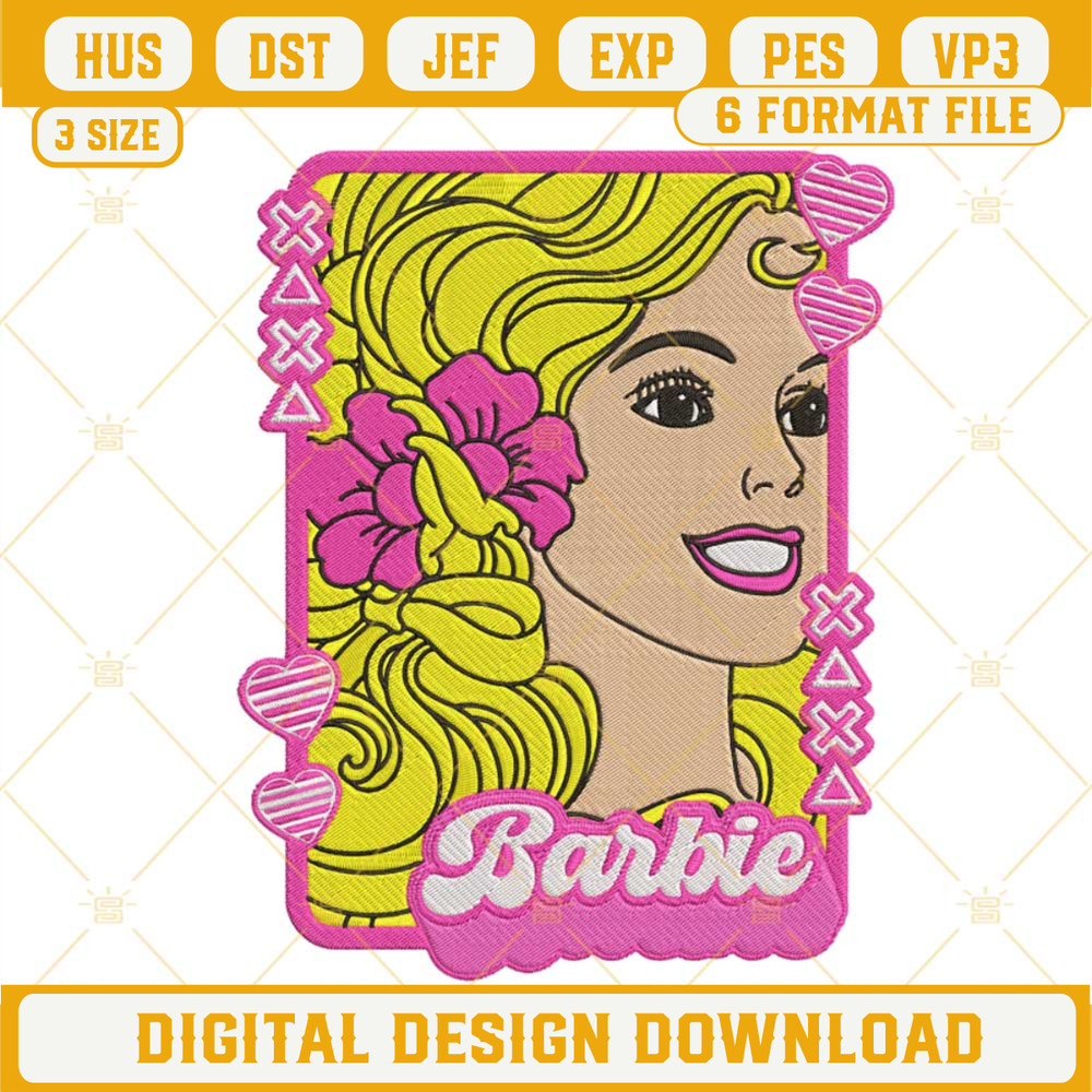 Barbie Embroidery Designs, Barbie Pink Doll Embroidery Files.jpg