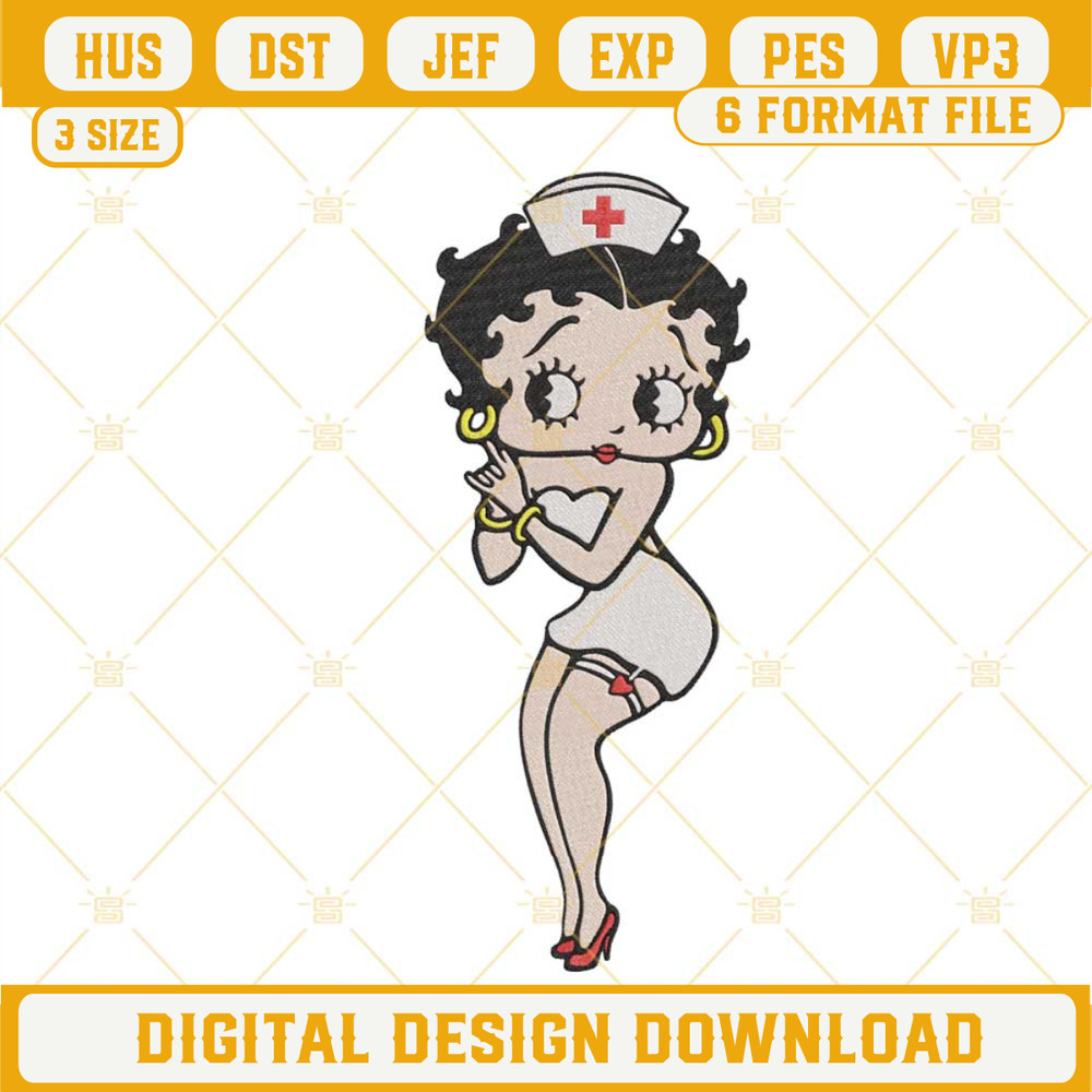 Betty Boop Nurse Machine Embroidery Design File.jpg