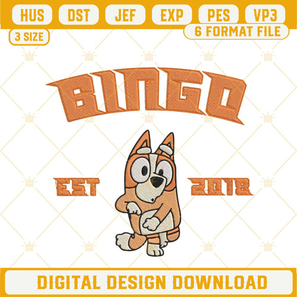 Bingo Est 2018 Embroidery Files, Bluey Sister Embroidery Designs.jpg