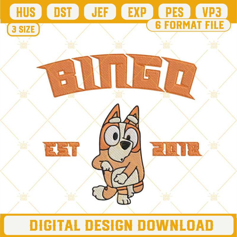 Bingo Est 2018 Embroidery Files, Bluey Sister Embroidery Designs.jpg