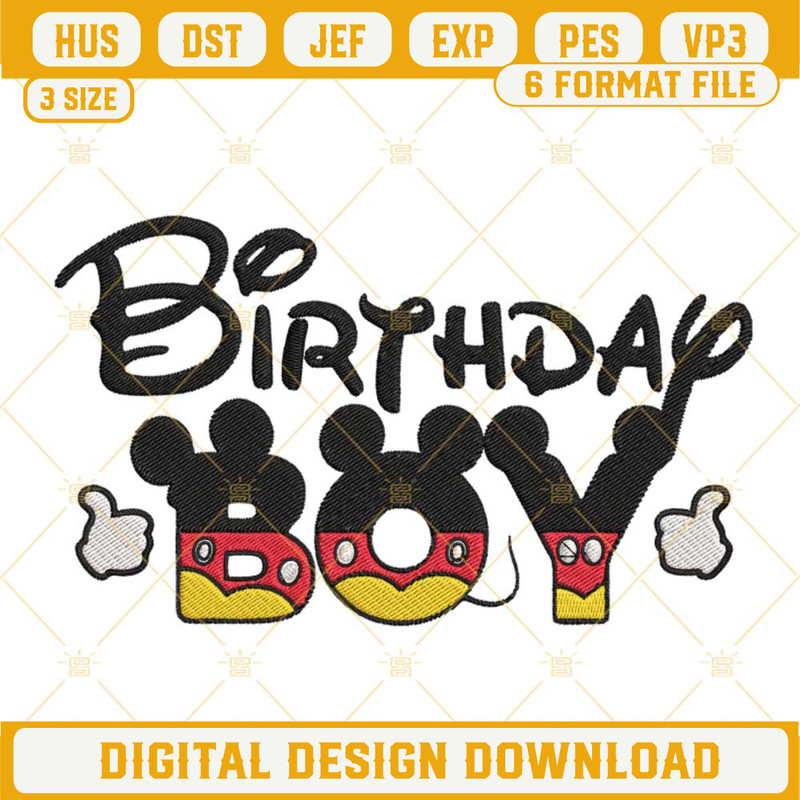 Birthday Boy Mickey Mouse Embroidery File, Disney Family Birthday Party Embroidery Designs.jpg