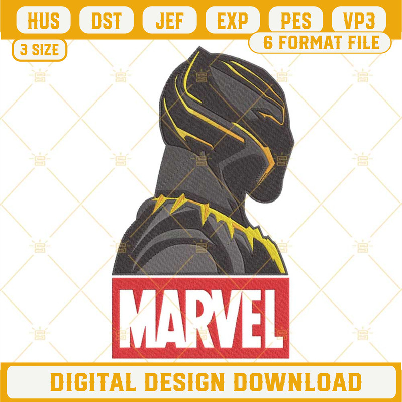 Black Panther Marvel Embroidery Designs, Wakanda Forever Machine Embroidery Files.jpg