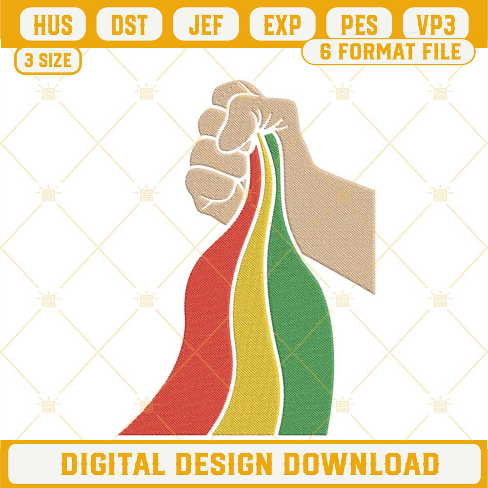 Black Power Hand Embroidery Design, Black History Month Embroidery File Download.jpg