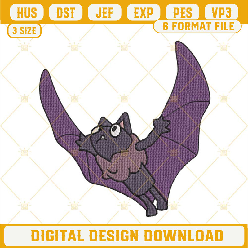 Bluey Fruit Bat Embroidery Files, Bluey Halloween Embroidery Designs.jpg