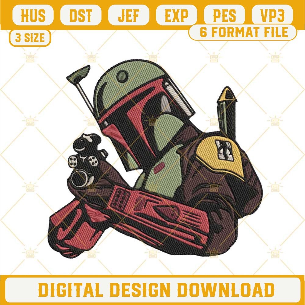 Boba Fett Embroidery Designs, The Mandalorian Star Wars Machine Embroidery Files.jpg