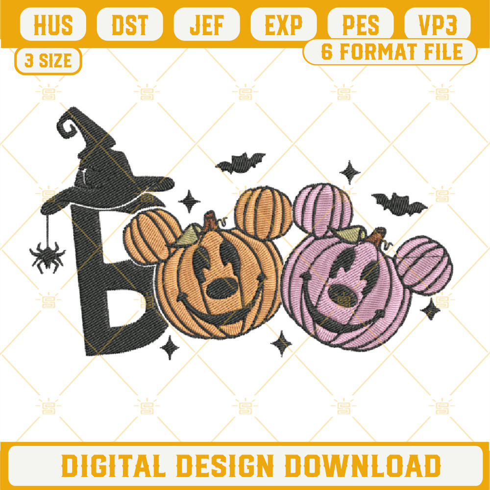Boo Pumpkin Embroidery Designs, Mouse Ears Halloween Embroidery Design File.png