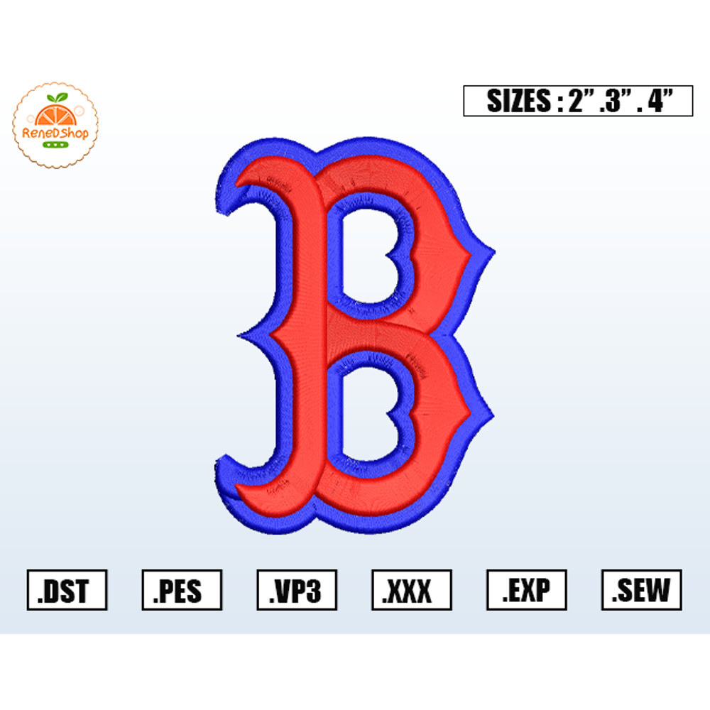 Boston Red Sox Logo 3D Embroidery Designs, MLB Logo Embroidery Files, Machine Embroidery Design File, Digital Download.jpg