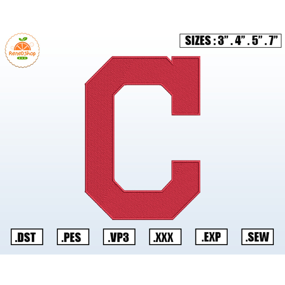 Cleveland Indians Embroidery Designs, MLB Logo Embroidery Files, Machine Embroidery Design File, Instant Download 1.jpg