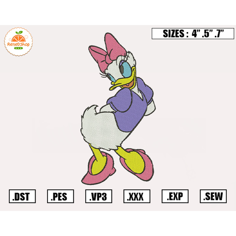Daisy Duck Embroidery Designs, Disney Embroidery Design File Instant Download.jpg