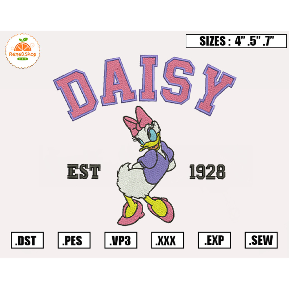 Disney Daisy Duck Est 1928 Embroidery Designs, Disney Embroidery Design File Instant Download.jpg