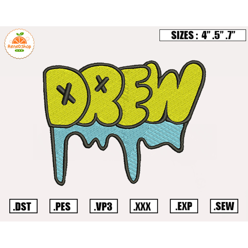 Drew House Embroidery Designs, Logo Brand Embroidery Design File Instant Download.jpg